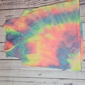 White Birch tye dye  tank top with front pocket size large